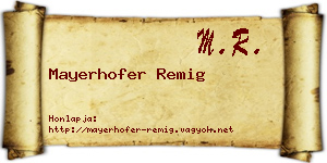 Mayerhofer Remig névjegykártya
